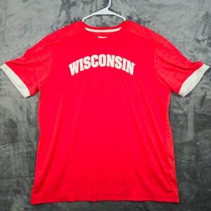 Wisconsin Badgers T-Shirt Men's XL Red Short Sleeve Top Box Seat T NCAA College